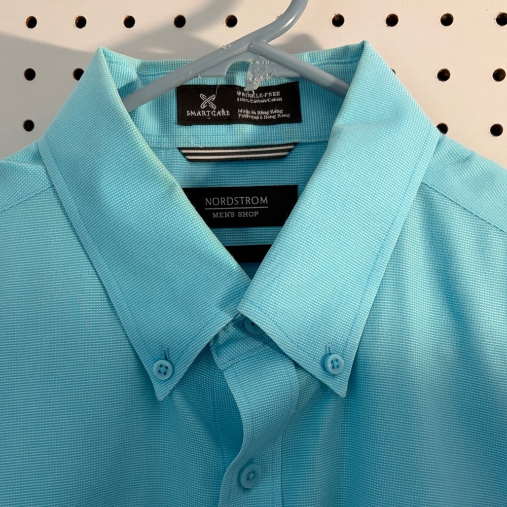 Nordstrom Men's Aqua Button Down Shirt